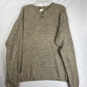 Unlimited Quest Men's Waffle Knit Henley Sweater XL 100% Cotton Made in Canada